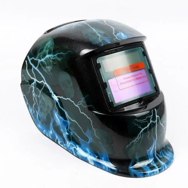 Auto-Darkening Welding Helmet Lightning Skull Design Solar Powered Lightweight High Sensitivity for MIG TIG Stick Welding with Auto-Darkening Filter & Durable Construction Weldingcap Weldingmask, Welding Helmets, Auto Darkening Welding Helmets