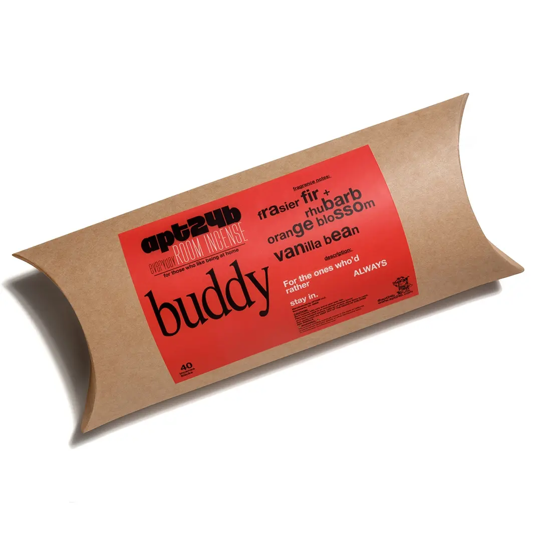 apt24b Buddy Incense Sticks | Home Fragrance with Frasier Fir + Rhubarb, Orange Blossom, & Vanilla Bean Notes