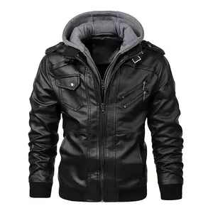 Men's heavy-duty full zipper hooded motorcycle jacket with full zipper closure - high-quality shell, suitable for riding motorcycles with full zipper hooded parka, casual and formal wear, comfortable and durableRAIMENTRY