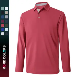 MAELREG Mens Golf Shirt Short and Long Sleeve Moisture Wicking Dry Fit Performance Solid Casual Pique Golf Polo Shirts for Men