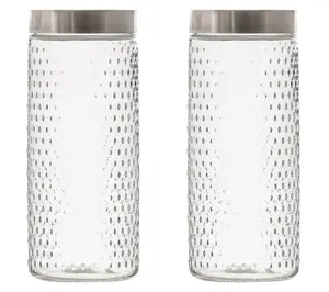 10 Strawberry Street Set of 2 Crosby Glass Canisters