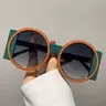 Vintage Round Frame PC Material Eyeglasses (1 Pair), Large Frame Fashion Eyewear for Everyday Use, Trendy Styling Eyewear for Men and Women, Stylish Glasses