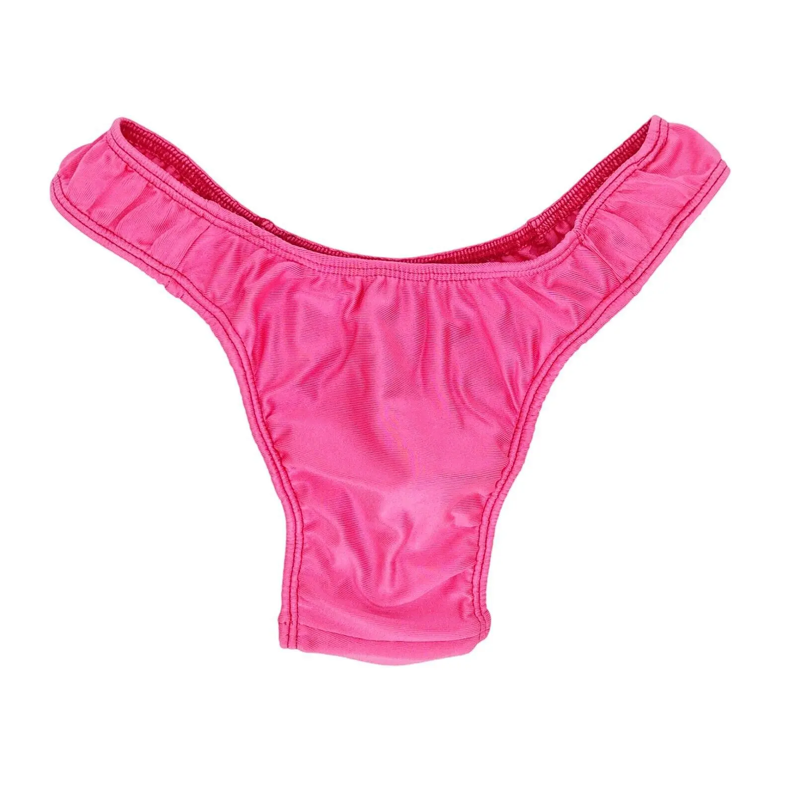 Dopamine Y2K Hot Pink Satin Gaff Thong for Women - Soft Stretchy Fabric Seamless Fit Tucking Panty for Crossdressers Transgender