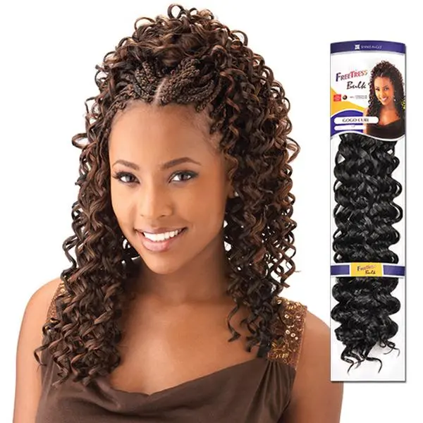 FreeTress Synthetic Hair Crochet Braids GoGo Curl, Synthetic Hair Pieces, Curly Crochet Braids Synthetic Extensions & Pieces