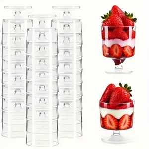 20 Pack Mini Party Disposable Plastic Cups – Small Dessert Glasses for Mousse, Cake, Ice Cream | Perfect for Christmas, Halloween, Birthdays, Weddings, Buffet Catering & Party Supplies