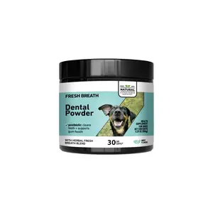 Dog Dental Powder for Fresh Breath & Teeth Cleaning, Postbiotic Plaque & Tartar Remover (30 Scoops), Pet Finger Cots, Probiotic Toothpaste, Enamel Repair Dental Sticks & Breath Freshening Dental Wipes for Dogs