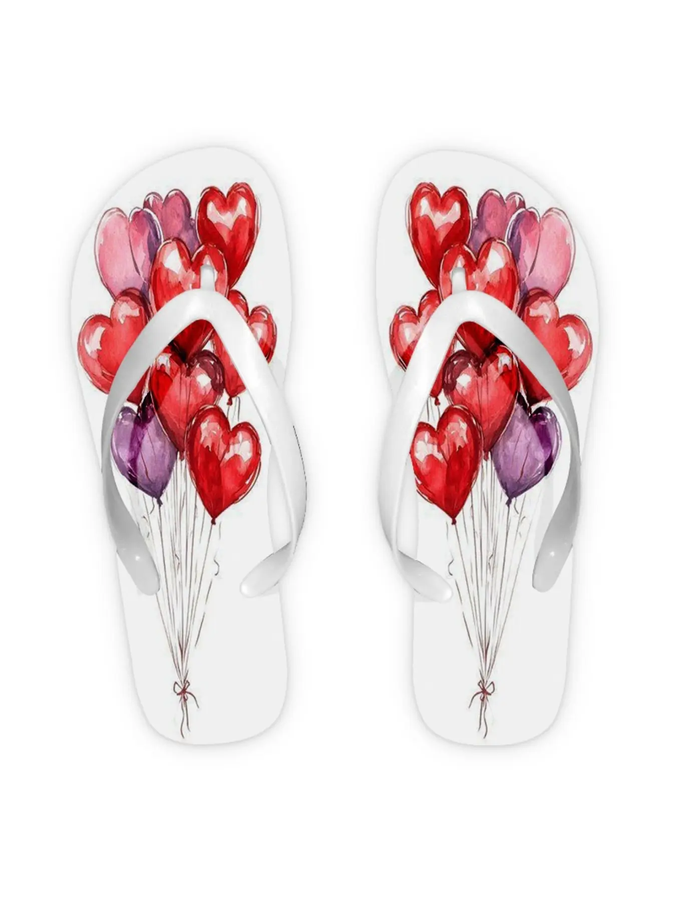 Women's Fashion Flip - Flops, Heart - Shaped Balloon Design, Multiple Colors & Sizes Available, Comfortable Wear for Daily & Beach Scenes, Lightweight & Durable Material, Romantic & Stylish Look, Women Shoes