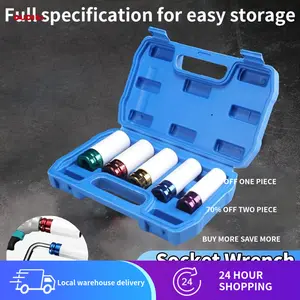 3/4/5 Piece Colorful Thin-Walled Deep Impact Socket Set, Special Wrench Socket, Suitable for Tire Nuts