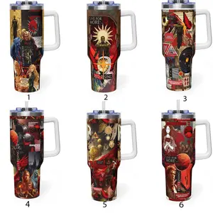Red Rising 40oz Tumbler With Handle – Insulated Stainless Steel Travel Mug, Sci-Fi Fan Gift