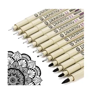Micro Fineliner Drawing Art Pens: Black Fine Line Waterproof Ink Set Artist Supplies Archival Inking Markers Liner Professional Sketch Outline Anime Sketching Watercolor Zentangle Gift Stuff