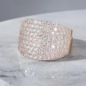 1 Piece Women's Wide Band Statement Ring with Dazzling Synthetic Zirconia Suitable for Proposal Engagement Wedding Daily Party Valentine's Day Christmas Unisex Fashion Accessory