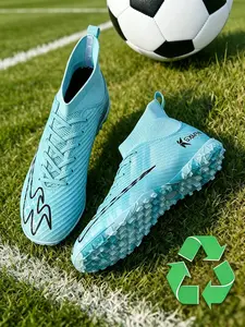 Youth High-Top Short Stud Soccer Shoes, Outdoor Use, Classic Style, All Seasons, Lightweight, Professional Football Cleats