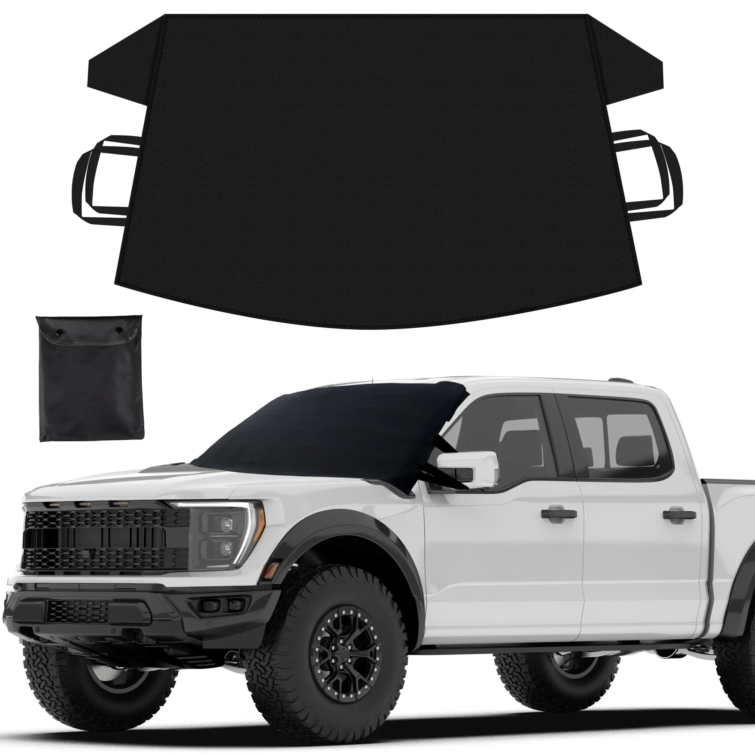 EcoNour Windshield Cover for Ice and Snow - X-Large (74"x43") Windshield Protector Front Window, Automotive Exterior Accessory