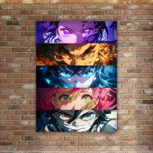 Demon Slayer Hashira Eyes Metal Print, Kimetsu no Yaiba Anime Wall Art( Unframed - Print Only )