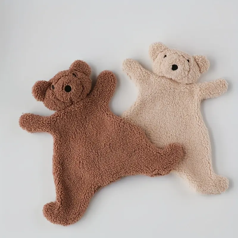 Neutral Color Teddy Bear Flat Plush Toy, Soft Stuffed Doll, Super Fluffy Stuffed Animal Gift, Soft Squishy Companion for Kids, Cuddly Doll Gift, Huggable Stuffed Animal