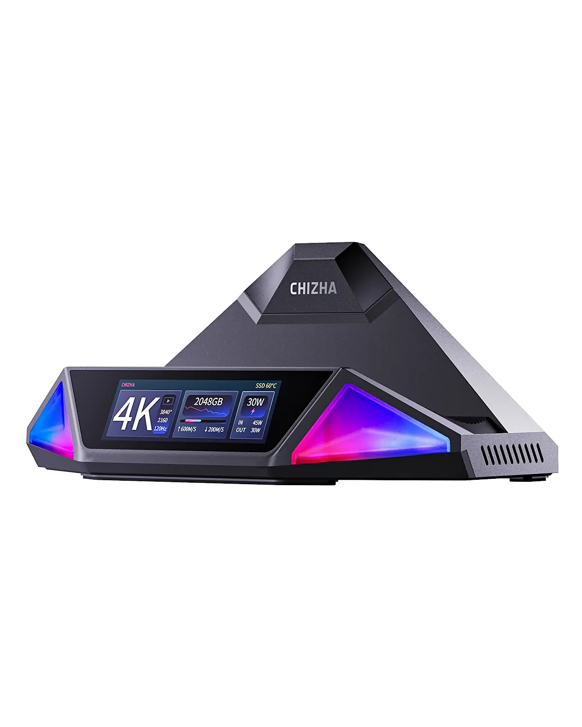 DOCKCASE & CHIZHA Docking Station for Steam Deck OLED/ROG Ally/Legion Go, USB-C HUB with 100W PD, Optical Audio & 4K@120Hz HDMI, Gigabit Ethernet, USB-C 3.2, USB-A 3.2/2.0, 4TB NVMe SSD Slot