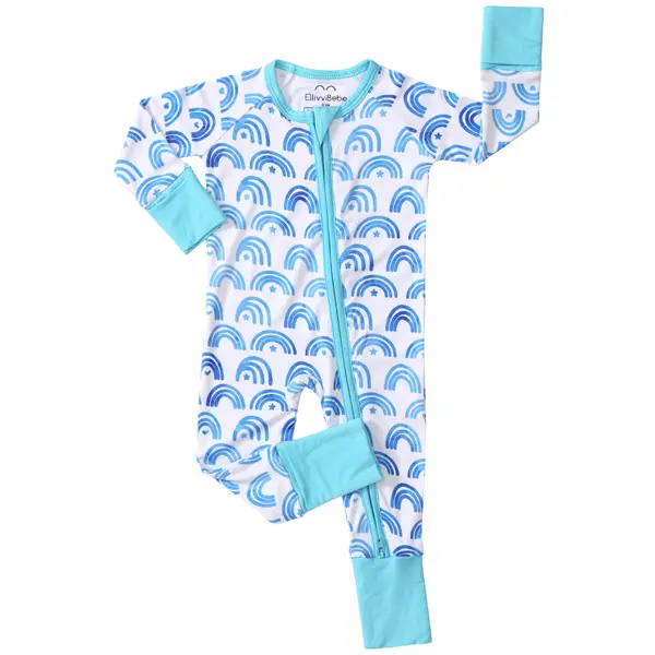Bamboo Viscose Newborn & Toddler Convertible Footie Romper Pajama - Zipper Sleepwear, Bedtime Sleep & Play Pjs for Boys & Girls (Spring, Summer, Fall, Winter)