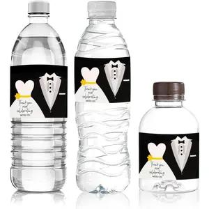96 Pcs Wedding Wine Bottle Labels Personalized Water Champagne Soda Bottle Stickers for Wedding Ceremony Favors