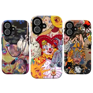 Psychedelic Horror iPhone Case Collection – Trippy Ghost, Creepy Clown & Surreal Collage Aesthetic Phone Covers for iPhone 17 Pro Max 17 Air 17Pro 16 15 14 13 12 11 Pro Max, Galaxy S24 S23 S22 S21 – Spooky Halloween Gift for Her & Him