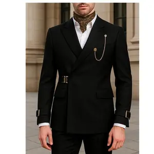 Men’s slim-fit two-piece suit, wedding dress, casual business retro, groom’s suit, party suit, formal occasion, groom’s wedding tailcoat, retro suit