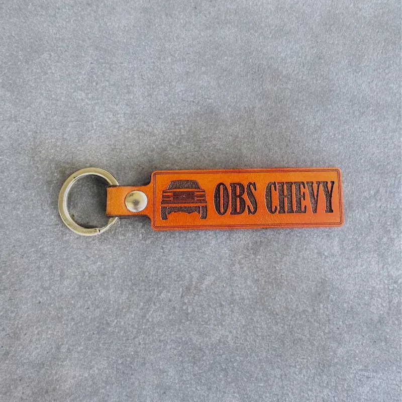 OBS Chevy Genuine Leather Keychain for Trucks