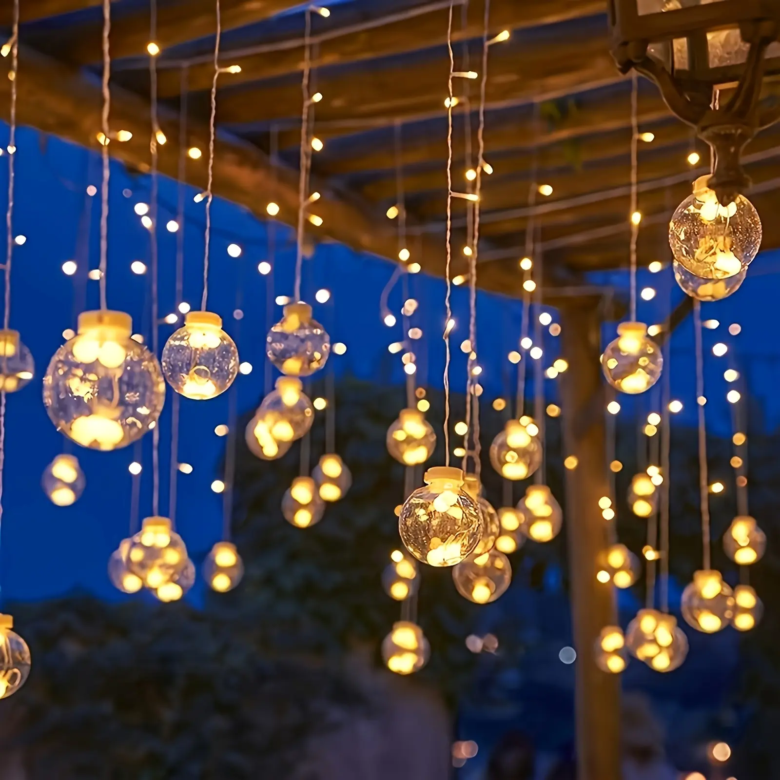 LED Christmas Holiday Decorative Light 137.79 inches 2025 New Model 8 Modes 12 Wish Balls USB Plug for Family Gatherings Bedrooms Parties Magical Ornaments