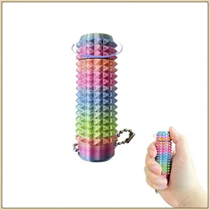 Colorful Spiky Grippie Keychain - Rotating Fidget Toy for Stress Relief, Portable Mini Spinner for Adults & Teens, Anxiety Management Tool
