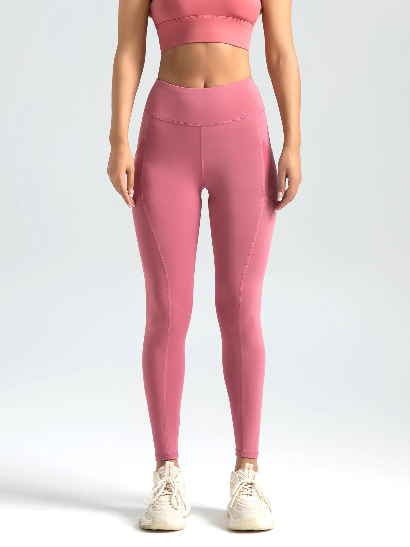 Fitness Lenggings Female Full Length Leggings Running Pants Comfortable And Formfitting Side Pockets Yoga Pants
