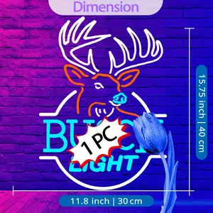 Neon Bar Sign with Moose Design Retail Store Signs forBusiness No Battery Needed ldeal for Beer Shops ThemedEvents Home Bar Decor