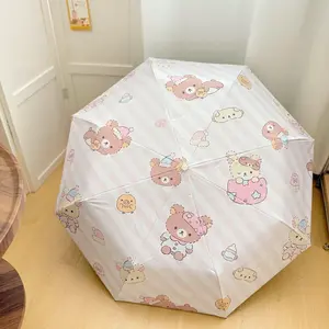 Cartoon Automatic Umbrella Sunshade And Rainproof Black Glue Umbrella Foldable Convenient Sun Umbrella for All Weather
