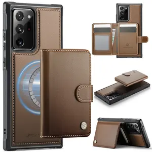 Galaxy Note20 Ultra & Galaxy Note20/10 Phone Case, Smartphone Cellphone Casing, 3 Card Slots + 2 Wallet Pockets, RFID Blocking, Durable Stand, Magnetic Closure, Shockproof Protection, Cover