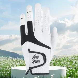 Golf Gloves Men Right Handed Golfer Left Hand 1 Pack PU Leather All Weather Grip Soft Breathable Flexible for Mens Golf Accessories