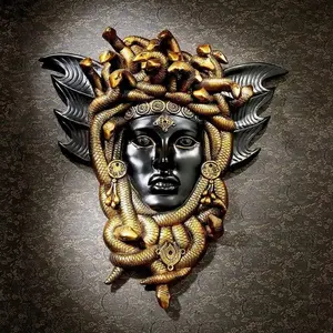 1pc Medusa Head Guardian Wall Sculpture - Snakes Head Wall Plaque Resin Wall Sculpture Decorative Home Decorations