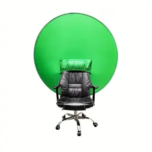 Collapsible Green Screen Backdrop with Chair Mount - Professional Chroma Key Studio Background for Vlogging, Streaming, and Video Chats - Portable, Durable Polyester Fabric, Easy Setup & Storage - Perfect for Home Studios, Beginners, and Co
