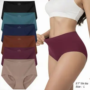 4/6/8/10 Comfortable Leakproof Seamless Underwear for Women, High Waist Seamless Panties, Cotton High Waisted Underwear, Soft Tummy Control Panties, Breathable Seamless Panties Packs & Sets, Women’s Tummy Control Shapewear Shorts, High Waist