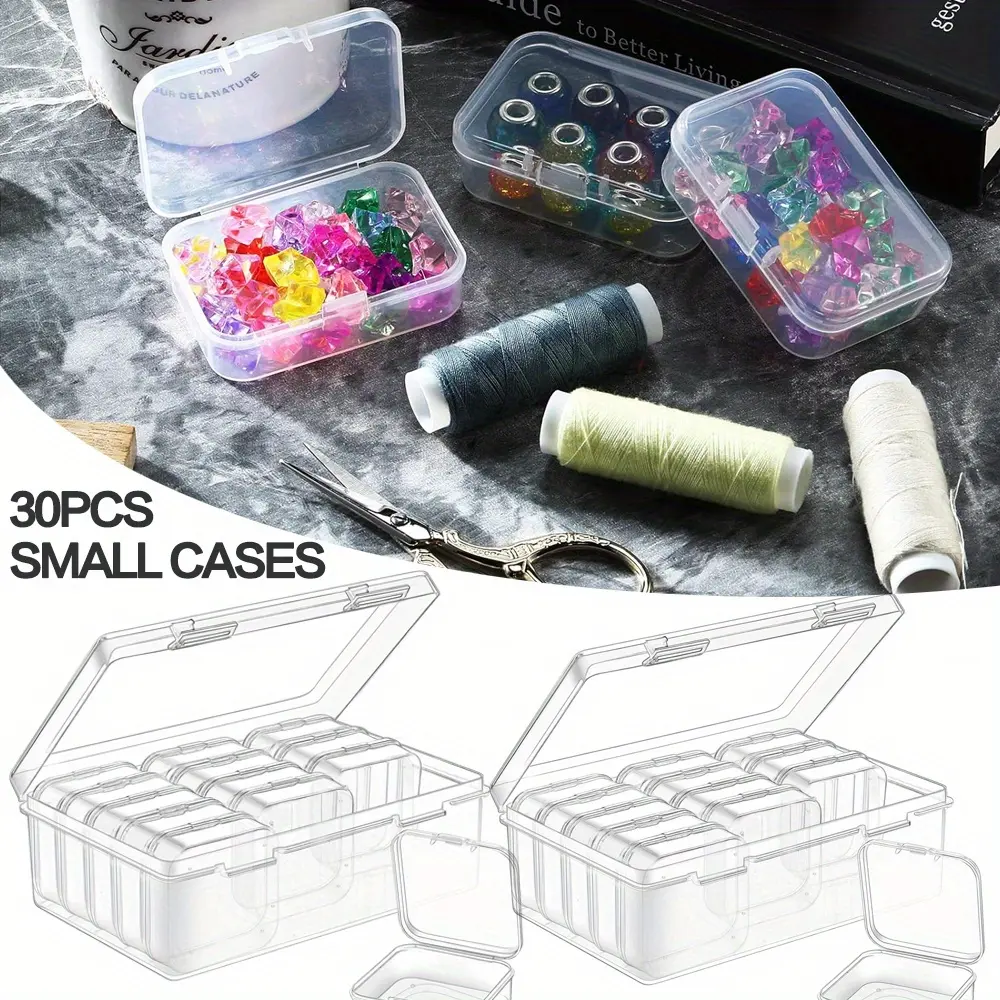 2 pack Plastic Storage Cases Transparent dustproof jewelry box with Hinged Lid portable multifunctional jewelry storage box Rectangle Clear Craft Supply Case Beauty & Personal Care