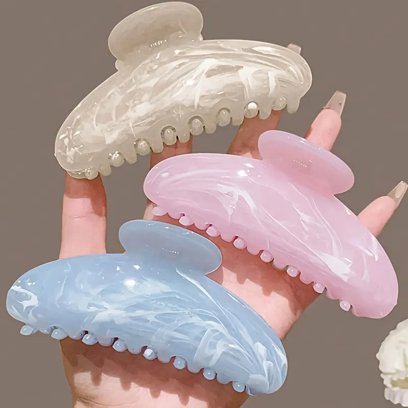 3PCS Cute Pastel Hair Claw for Everyday Styling – Strong Grip Clip for Shower, Makeup, Gym & Travel, Great for Birthday & Gift Giving