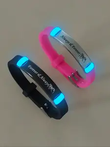 Couple Luminous Bracelet, Cute Glow in The Dark Bracelet for Women & Men, Fashion Jewelry for Party, Daily Clothing Decor, Trendy Exquisite Jewelry for Gift, Couples Bracelet Set, Personalized Couples Bracelet, Letter Link Bracelet