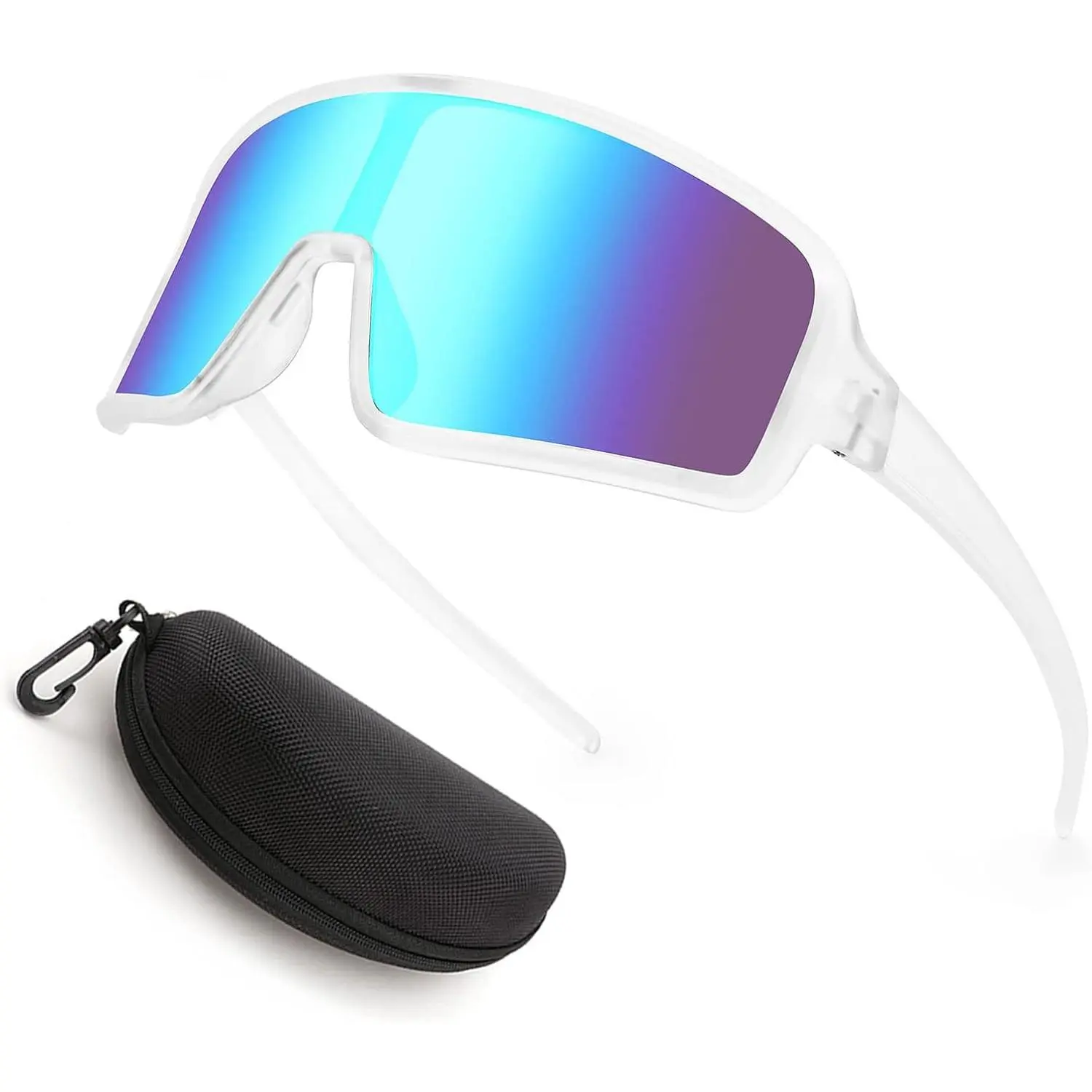 FEISEDY UV Protection Lightweight 1-Piece Mirror Lens Sports Sunglasses, Cycling Eyewear for Adult/Youth (8-16 Years) B5082, Suitable for Baseball & Softball Unisex, One-Piece, Outdoor Sport