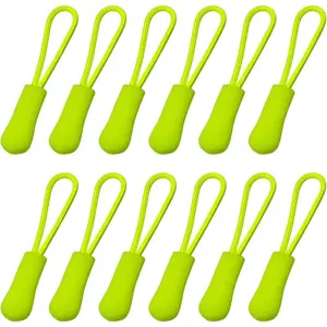 20 count Zipper Pulls, Nylon Cord Extension Zipper Tab Zipper Tags Cord Pulls for Backpacks, Luggage, Jackets, Purses, Handbags (Fluorescent Green)