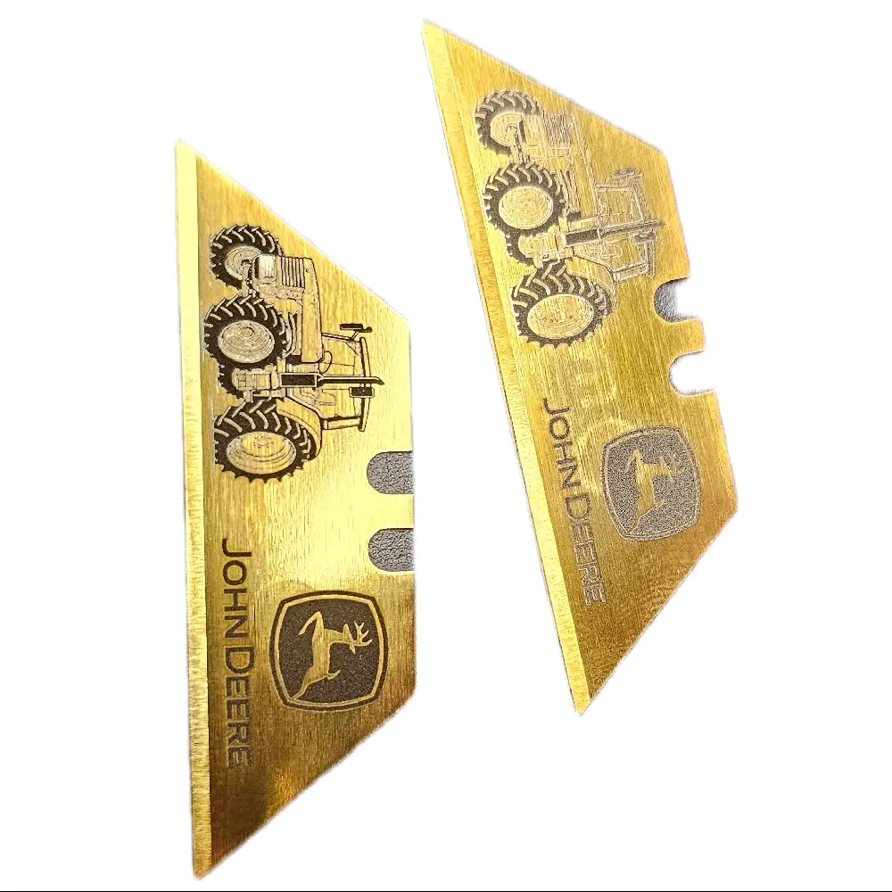 John deere gold laser engraved razor blades