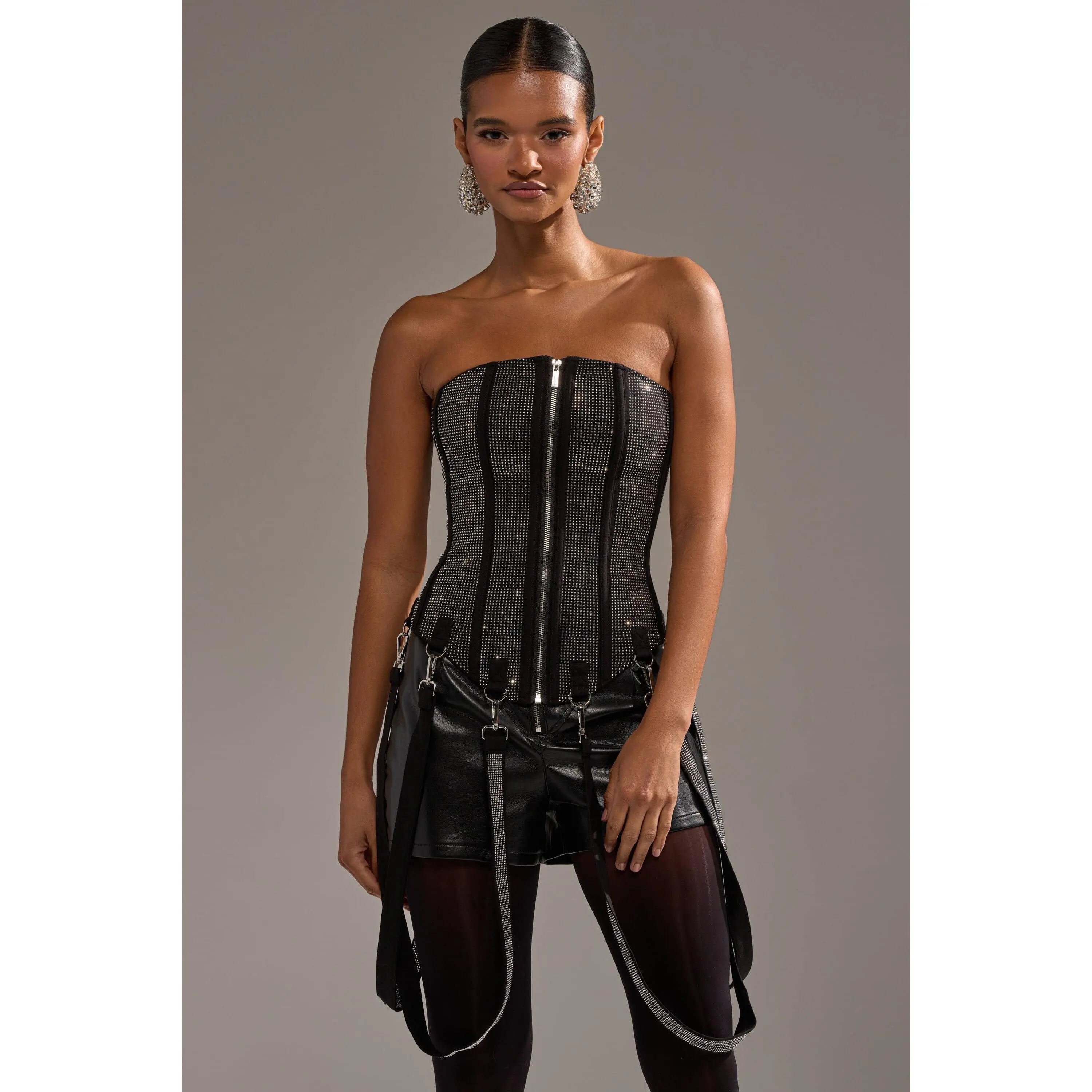 MORE CHAMPAGNE PLEASE RHINESTONE CORSET