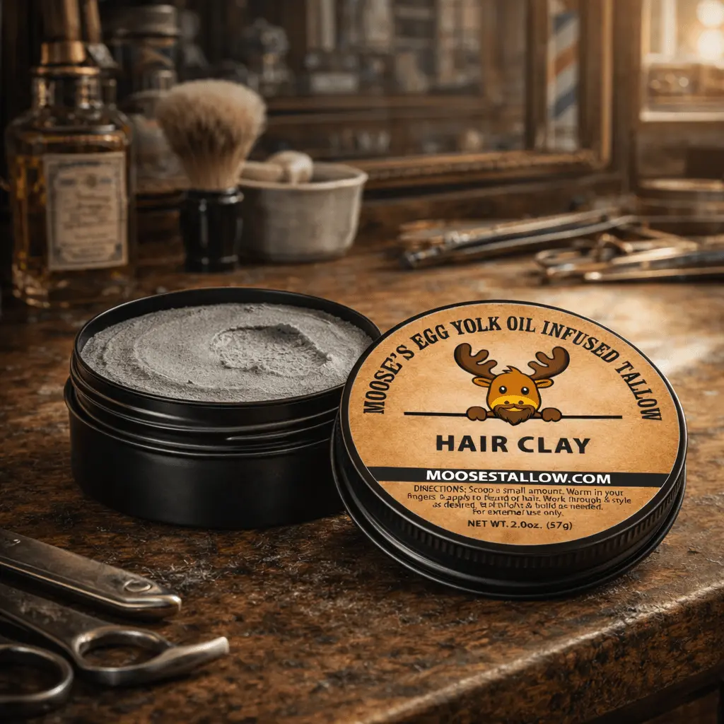 Tallow Hair Clay infused with Egg Yolk Oil