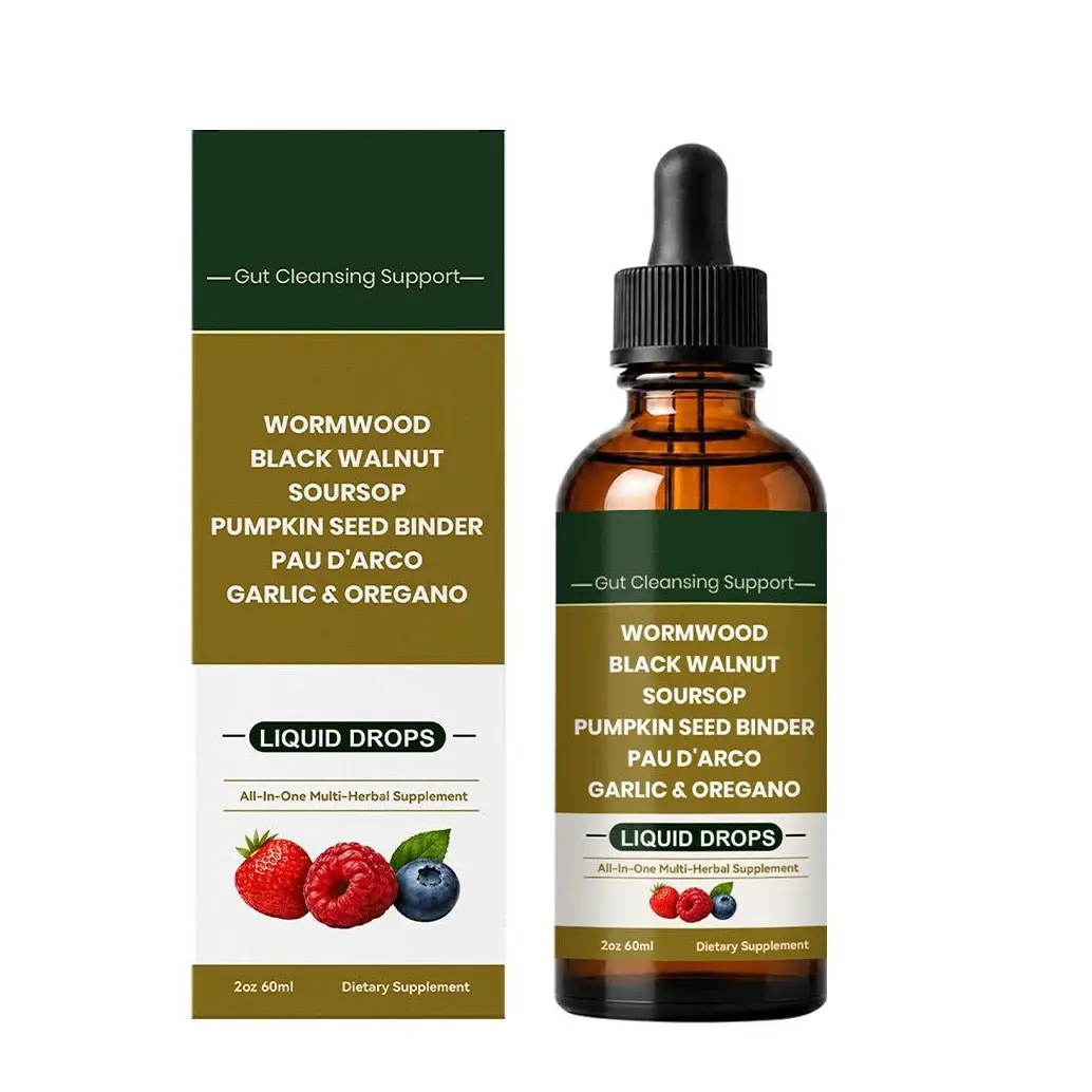 Gut Cleansing Support Gut Care Drops, 60ML,contains garlic extract and oregano oil extract，Intestinal Cleanse、Gastro Relief