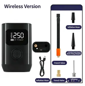 Tire Inflator Portable Air Compressor, 150PS| Cordless Rechargeable Air Pump inflador portatil, 5X Faster with Digital Gauge, Auto-Off & LED Light, Car Accessories for Car, Motorcycle, Bike, Balls Auto Repair Tools,Power bank