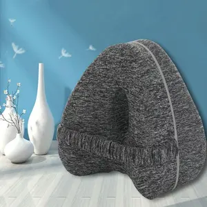 Soft Leg Pillow, 1 Count Supportive Ergonomic Memory Foam Knee Pillow with Strap, Leg Support Cushion for Side Sleeper, Bedding Supplies for Home & Travel