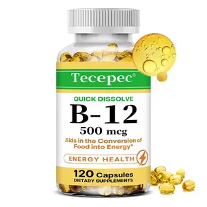 Tecepec vitamin B-12 Health Supplement Supports heart and cardiovascular health Supports cellular health 120 capsules