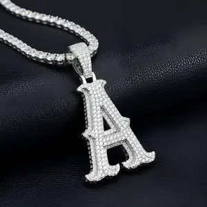 Moissanite Round Letter Initial Pendant A-Z | 2.50ct VVS D Color | 925 Silver