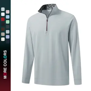 MAELREG Men's Quarter Zip Pullover Lightweight Mock Neck Long Sleeve Midlayer Athletic Golf Half Zip Sweatshirt for Men