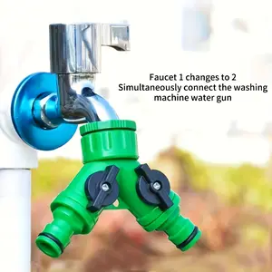 1/2 "to 3/4" Y-type water splitter hose splitter, car wash hose splitter accessories, garden faucet one-two connector, with universal connector, suitable for garden watering water gun and washing machine faucet